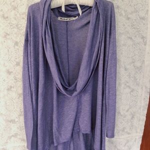 OS Michael Stars Cowl Neck tunic — blue, worn once